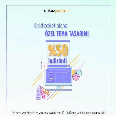 Gold Paket alana Özel Tema %50 indirimli