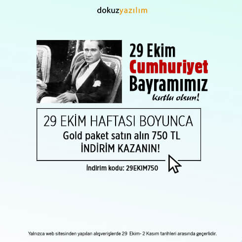 29 Ekim Cumhuriyet Bayramına özel kampanya