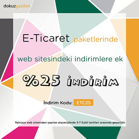 E-ticaret paketlerinde web sitesindeki indirimlere
ek %25 indirim